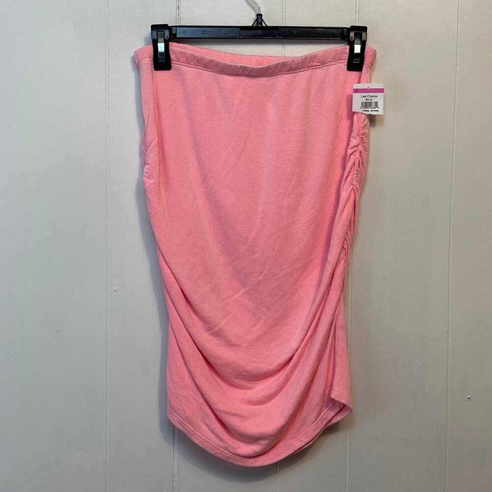 Sundry Womens‎ Skirt Medium Pink French Terry Ruched Elastic Waist Pull On